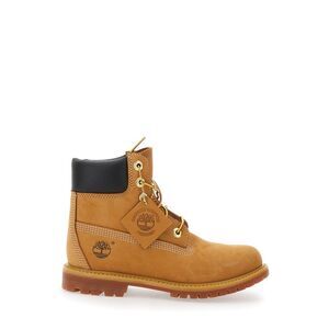 Timberland Women Beige Water-Proof Boots With Logo In Nubuck Leather Woman